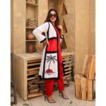 Red White Cardigan 3PC