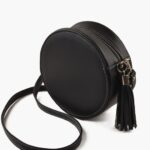 Black circle cross-body bag