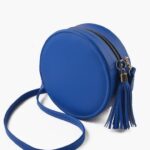 Blue circle cross-body bag