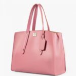Pink multi compartment satchel bag