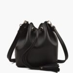 Black bucket bag