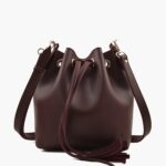 Burgundy bucket bag
