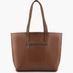 Horse brown long handle tote bag