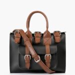Black with brown wilderness satchel bag