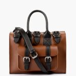 Horse brown with black wilderness satchel bag