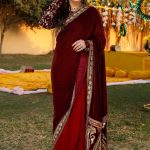 SHAADI COLLECTION - UNSTITCHED - MAROON SAREE