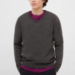 Solid V Neck Ribbed Sweater