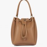 TAN DRAWSTRING BUCKET BAG