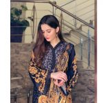 Black Golden 3 Pc Dress (unstitched)