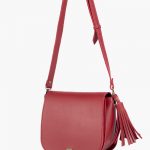 MAROON FOLDOVER SADDLE BAG