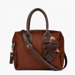 DARK BROWN SUEDE MINI BOWLING BAG