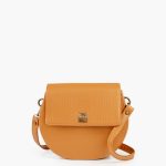 MUSTARD CROCODILE SADDLE BAG