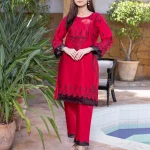 2 Pc embroidered cotton