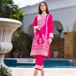 2 Pc embroidered Pleated linen